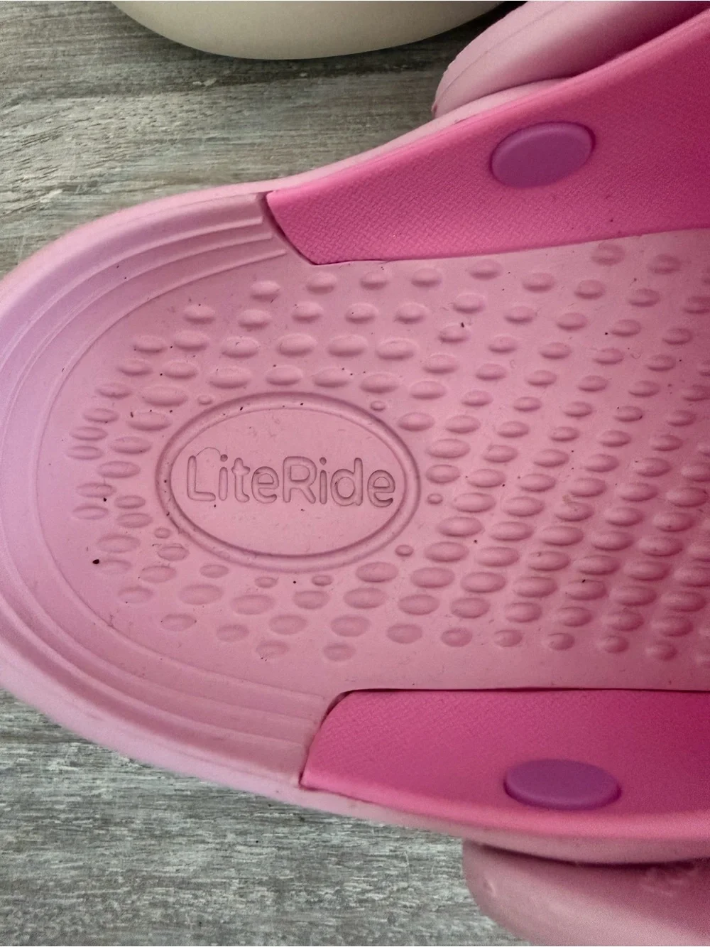 CROCS Kids Pink Ventilated Lite Ride Clogs Shoes Back Strap Traction 2